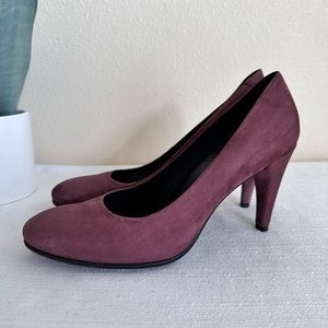 ECCO Danish Design Wine Suede Rounded Toe Dress Pumps Women’s EU40 US9-9.5